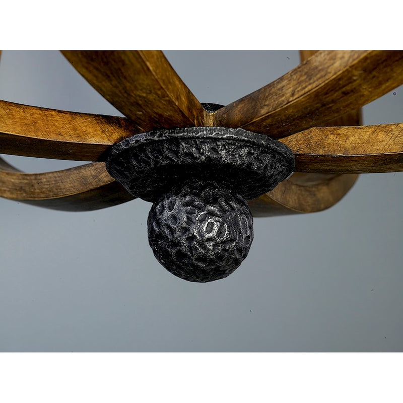 Maxim Road House 6-Light Chandelier, Barn Wood/Iron Ore