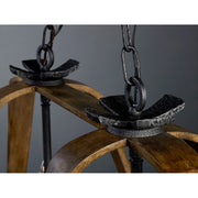 Maxim Road House 6-Light Chandelier, Barn Wood/Iron Ore