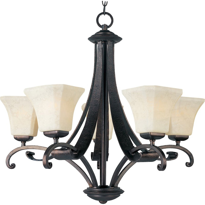 Maxim Oak Harbor 5-Light Chandelier Rustic Burnished