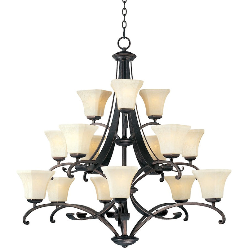 Maxim Oak Harbor 15-Light Chandelier Rustic Burnished