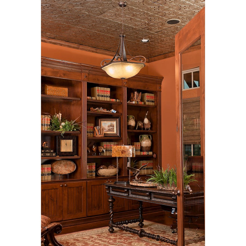 Maxim Oak Harbor 4-Light Invert Bowl Pendant Rustic Burnished