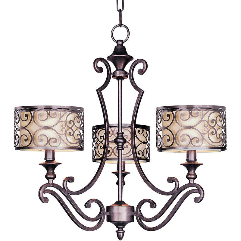 Maxim Lighting Mondrian 3-Light Chandelier Umber Bronze