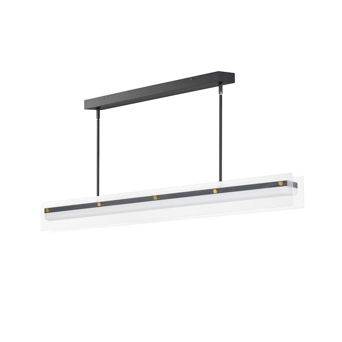 Maxim Lighting Spectre 1Lt 48" Linear Pendant, Black/Brass/Ribbed - 21194CRBKNAB