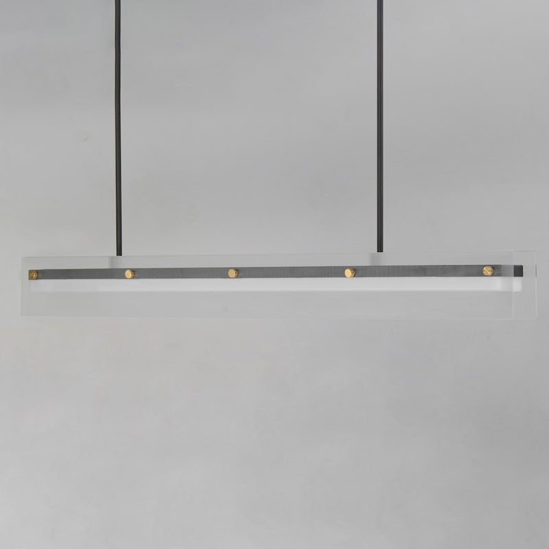 Maxim Lighting Spectre 1Lt 48" Linear Pendant, Black/Brass/Ribbed