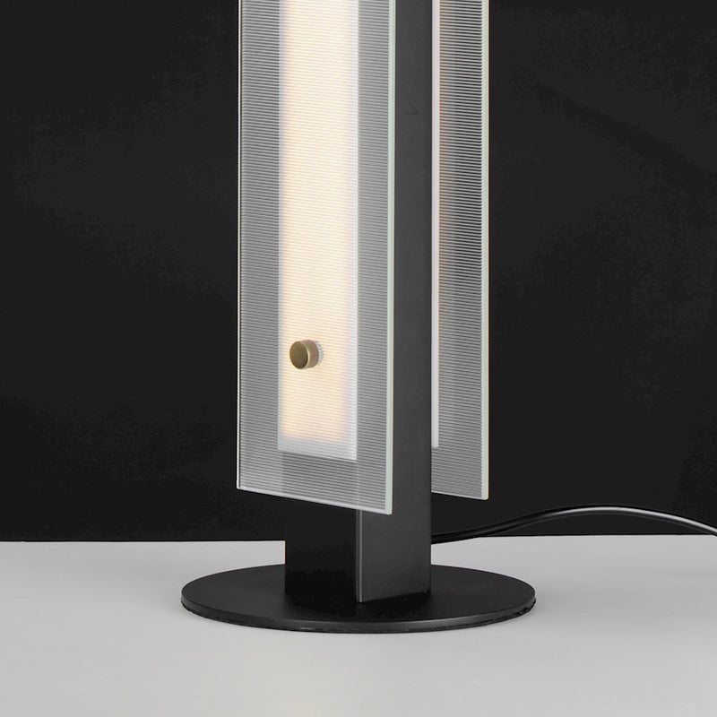 Maxim Lighting Spectre 1Lt 20" Table Lamp, Black/Brass/Ribbed