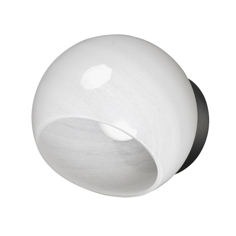 Maxim Lighting Neve 1-Light Wall Sconce | Modern Matte Black and White Marble Glass | Bedroom & Hallway Accent Light | Model 21220MRBK