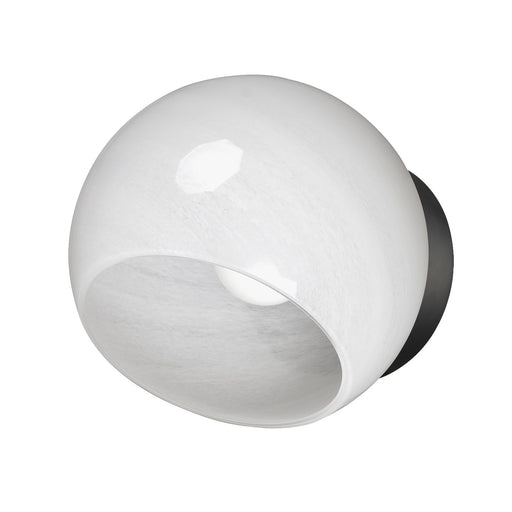Maxim Lighting Neve 1-Light Wall Sconce | Modern Matte Black and White Marble Glass | Bedroom & Hallway Accent Light | Model 21220MRBK