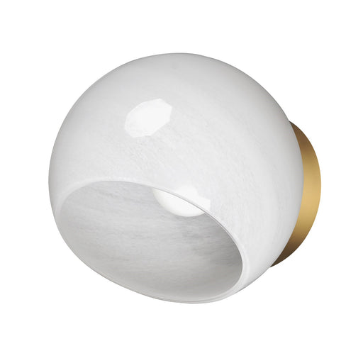 Maxim Lighting Neve 1-Light Wall Sconce | Natural Aged Brass and White Marble Glass | Bedroom & Hallway Accent Light | Model 21220MRNAB