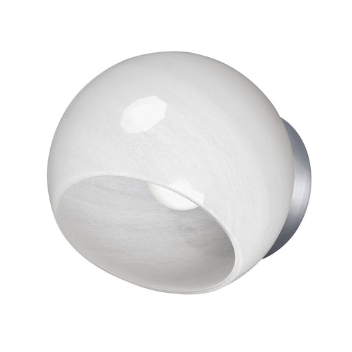 Maxim Lighting Neve 1-Light Wall Sconce | Polished Chrome and White Marble Glass | Bedroom & Hallway Accent Light | 7.75 x 7.75 in | Model 21220MRPC