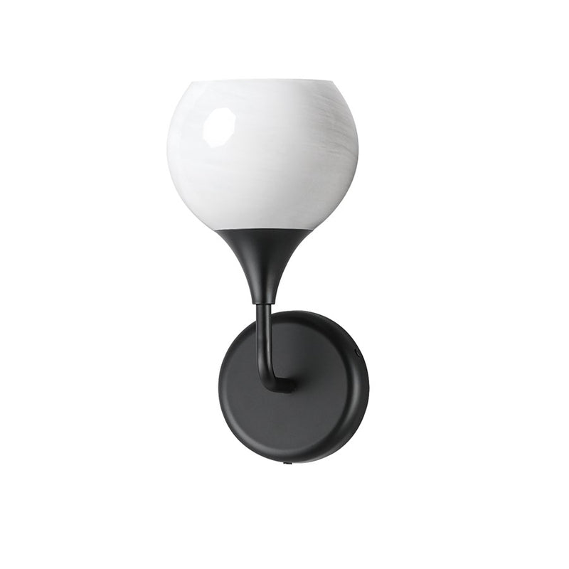 Maxim Lighting Neve 1 Light Wall Sconce, Black/Marble