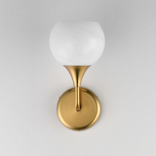 Maxim Lighting Neve 1 Light Wall Sconce, Natural Aged Brass/Marble