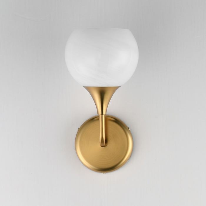 Maxim Lighting Neve 1 Light Wall Sconce, Natural Aged Brass/Marble