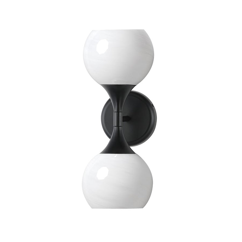 Maxim Lighting Neve 2 Light Wall Sconce, Black/Marble - 21222MRBK