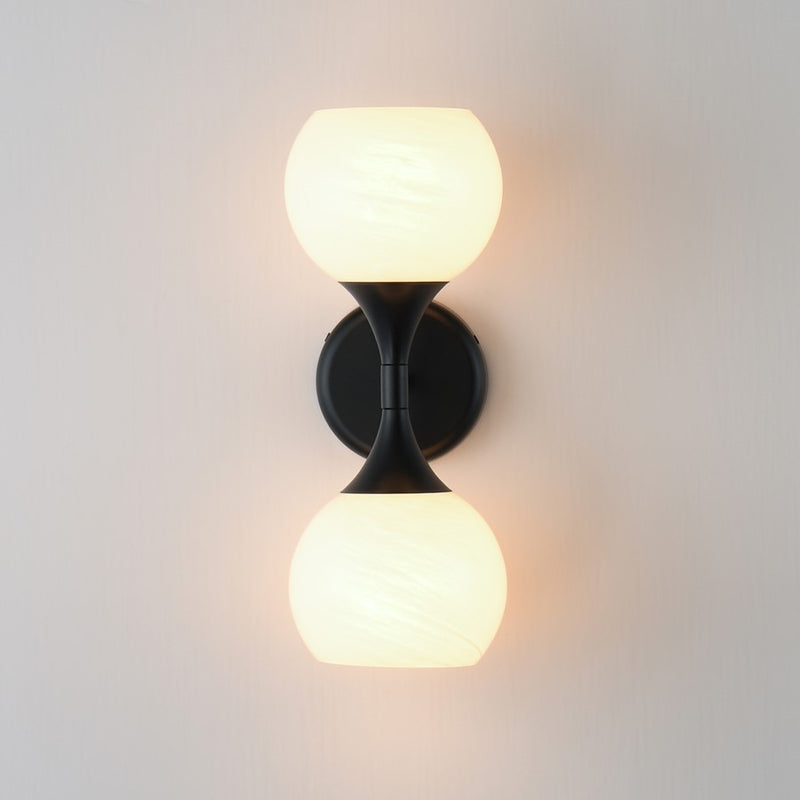 Maxim Lighting Neve 2 Light Wall Sconce, Black/Marble