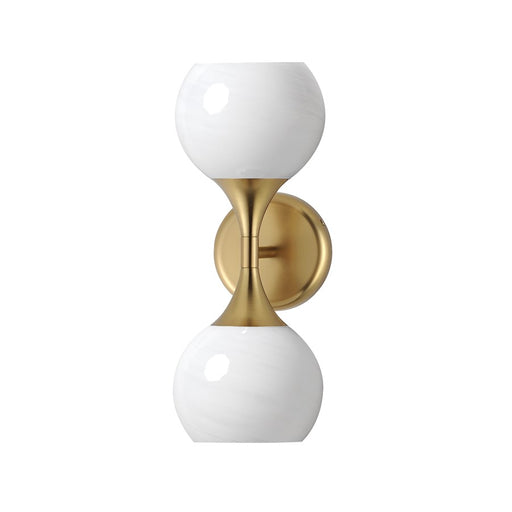 Maxim Lighting Neve 2 Light Wall Sconce, Natural Aged Brass/Marble - 21222MRNAB