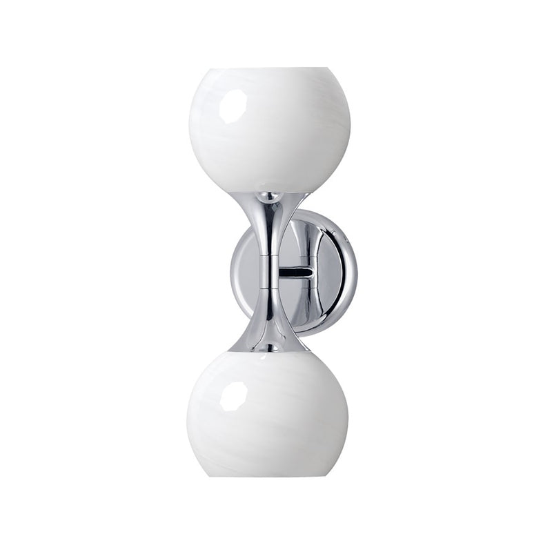 Maxim Lighting Neve 2 Light Wall Sconce, Polished Chrome/Marble
