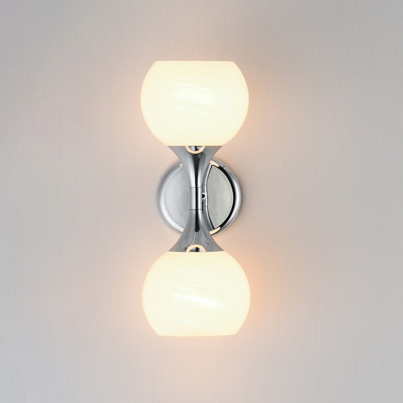 Maxim Lighting Neve 2 Light Wall Sconce, Polished Chrome/Marble