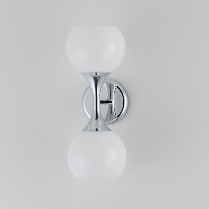 Maxim Lighting Neve 2 Light Wall Sconce, Polished Chrome/Marble