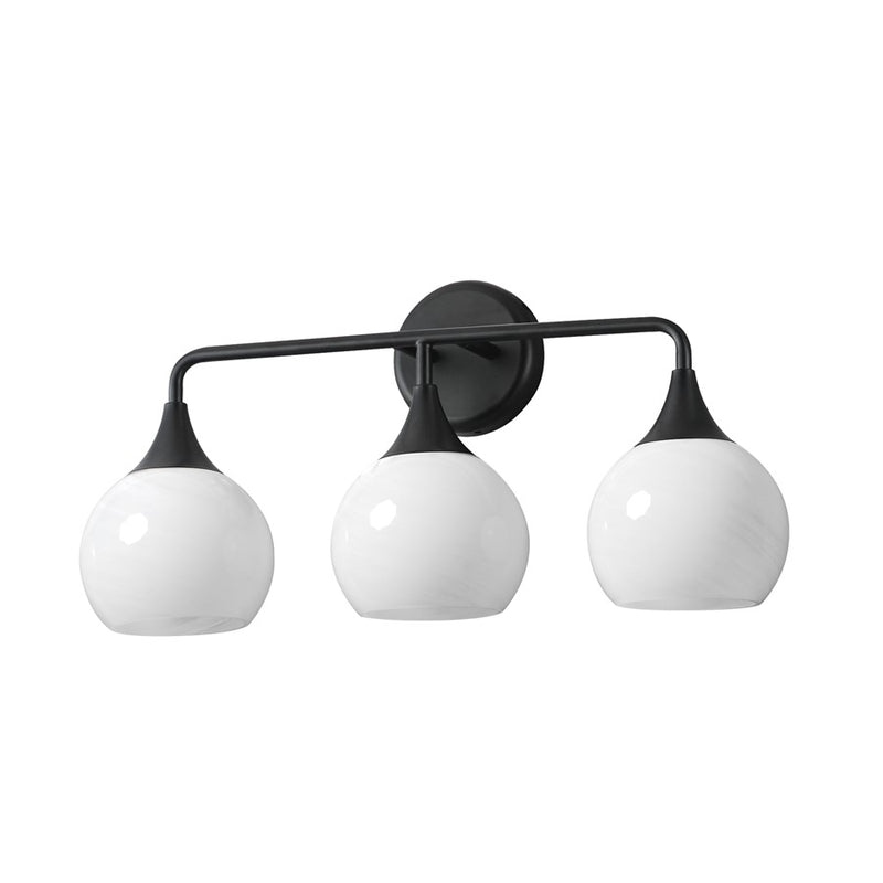 Maxim Lighting Neve 3 Light Bath Vanity, Black/Marble - 21223MRBK
