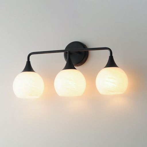 Maxim Lighting Neve 3 Light Bath Vanity, Black/Marble