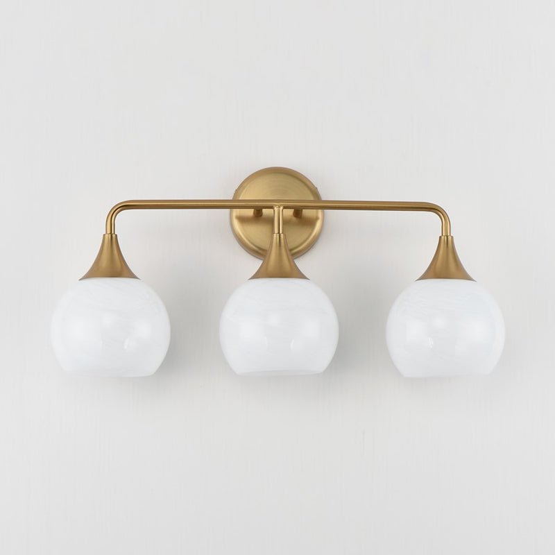 Maxim Lighting Neve 3 Light Bath Vanity, Natural Aged Brass/Marble