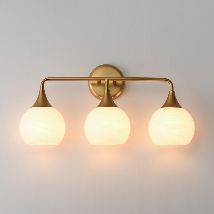 Maxim Lighting Neve 3 Light Bath Vanity, Natural Aged Brass/Marble