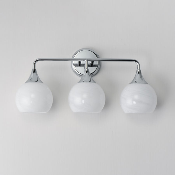 Maxim Lighting Neve 3 Light Bath Vanity, Polished Chrome/Marble
