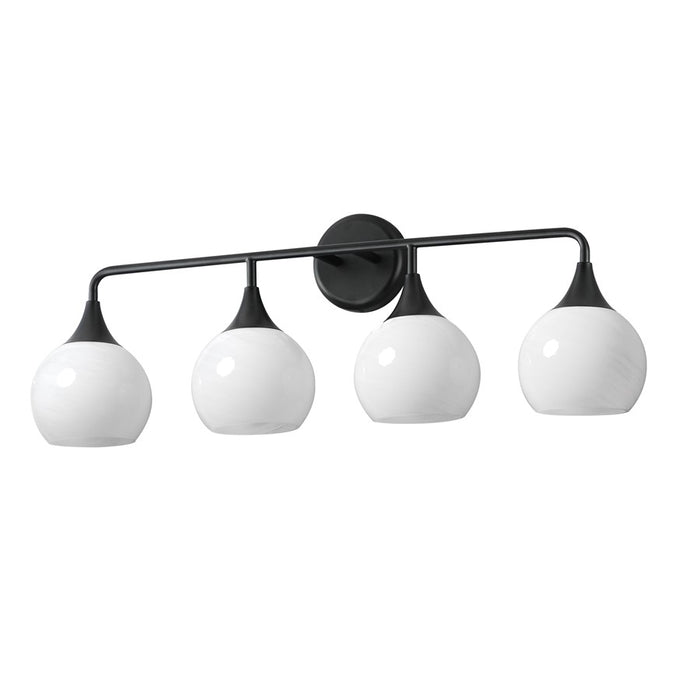 Maxim Lighting Neve 4 Light Bath Vanity, Black/Marble - 21224MRBK