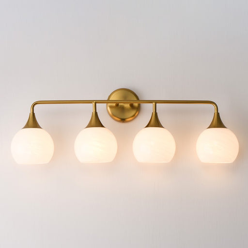 Maxim Lighting Neve 4 Light Bath Vanity, Natural Aged Brass/Marble