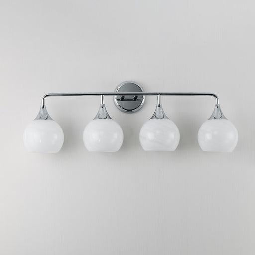 Maxim Lighting Neve 4 Light Bath Vanity, Polished Chrome/Marble