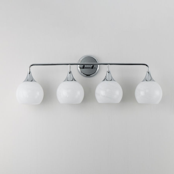 Maxim Lighting Neve 4 Light Bath Vanity, Polished Chrome/Marble