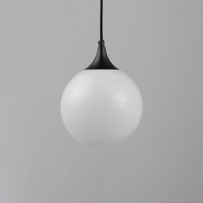 Maxim Lighting Neve 1 Light Single Pendant, Black/Marble