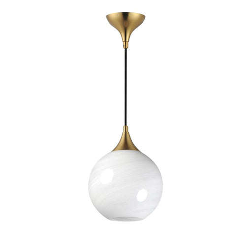 Maxim Lighting Neve 1 Light Single Pendant, Aged Brass/Marble - 21226MRNAB