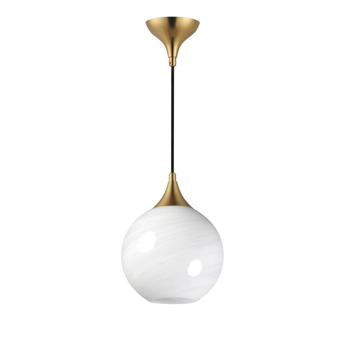 Maxim Lighting Neve 1 Light Single Pendant, Aged Brass/Marble - 21226MRNAB