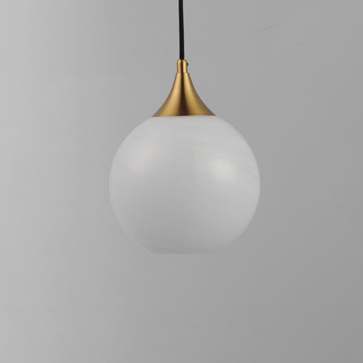 Maxim Lighting Neve 1 Light Single Pendant, Aged Brass/Marble