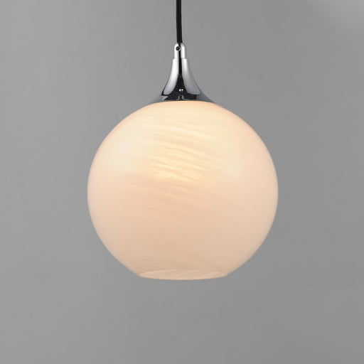 Maxim Lighting Neve 1 Light Single Pendant, Polished Chrome/Marble