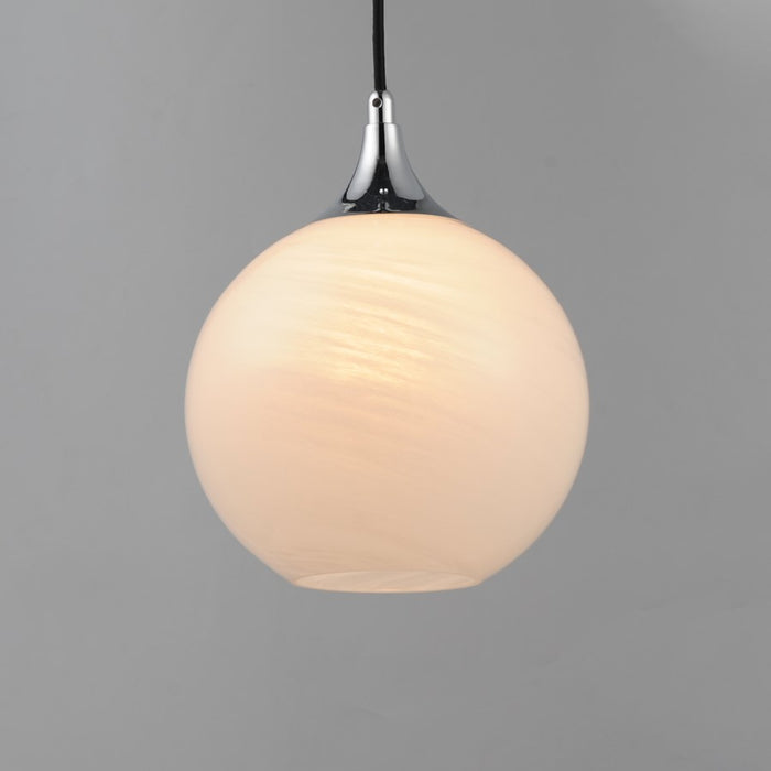 Maxim Lighting Neve 1 Light Single Pendant, Polished Chrome/Marble