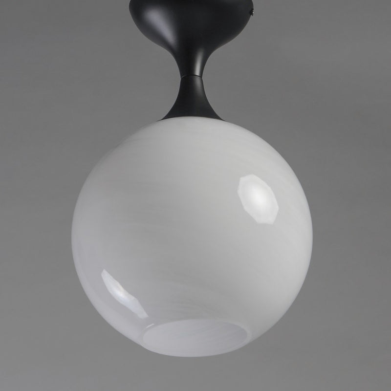 Maxim Lighting Neve 1 Light Semi-Flush Mount, Black/Marble