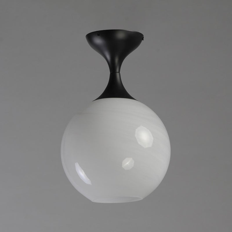 Maxim Lighting Neve 1 Light Semi-Flush Mount, Black/Marble
