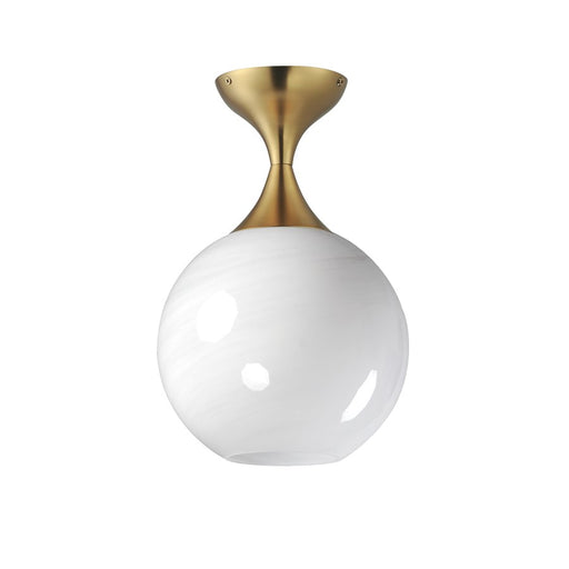 Maxim Lighting Neve 1 Light Semi-Flush Mount, Aged Brass/Marble - 21229MRNAB