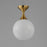 Maxim Lighting Neve 1 Light Semi-Flush Mount, Aged Brass/Marble