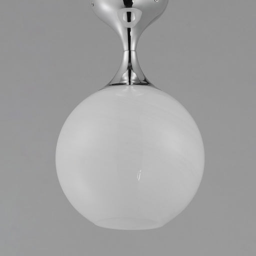 Maxim Lighting Neve 1 Light Semi-Flush Mount, Polished Chrome/Marble