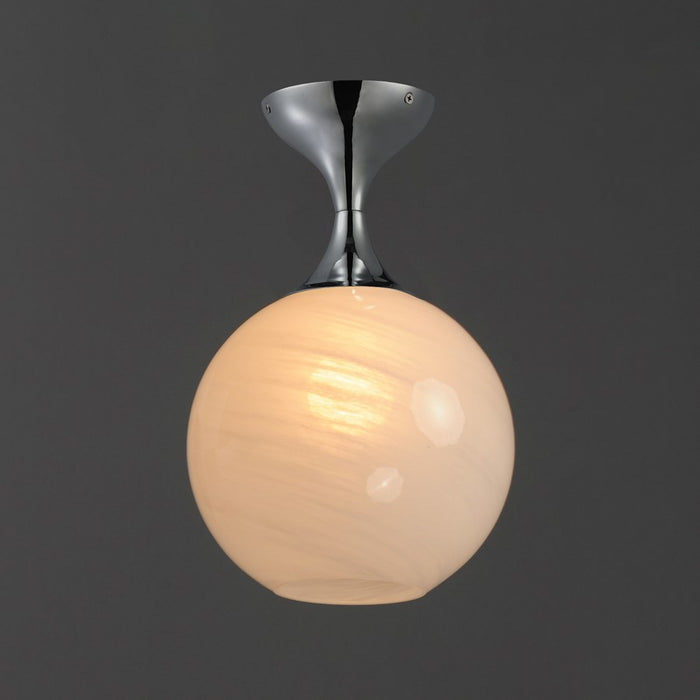 Maxim Lighting Neve 1 Light Semi-Flush Mount, Polished Chrome/Marble