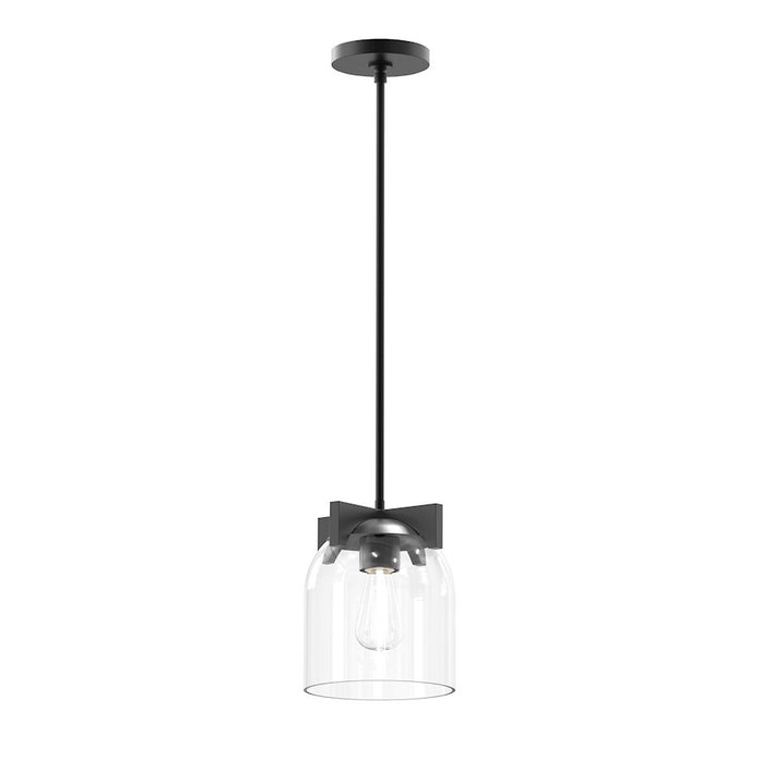 Maxim Lighting Scoop 1 Light Pendant/Flush Mount, Black/Clear - 21230CLBK