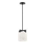 Maxim Lighting Scoop 1 Light Pendant/Flush Mount, Black/Marble - 21230MRBK