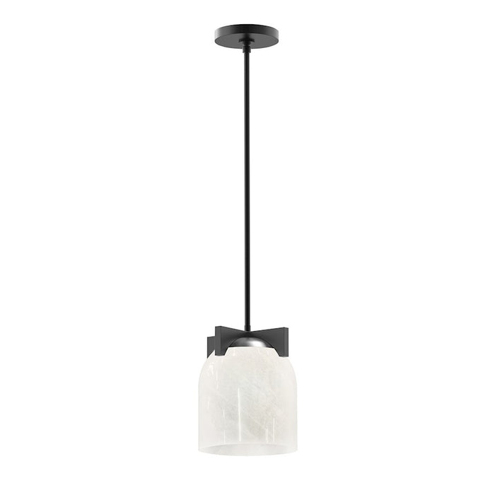 Maxim Lighting Scoop 1 Light Pendant/Flush Mount, Black/Marble - 21230MRBK