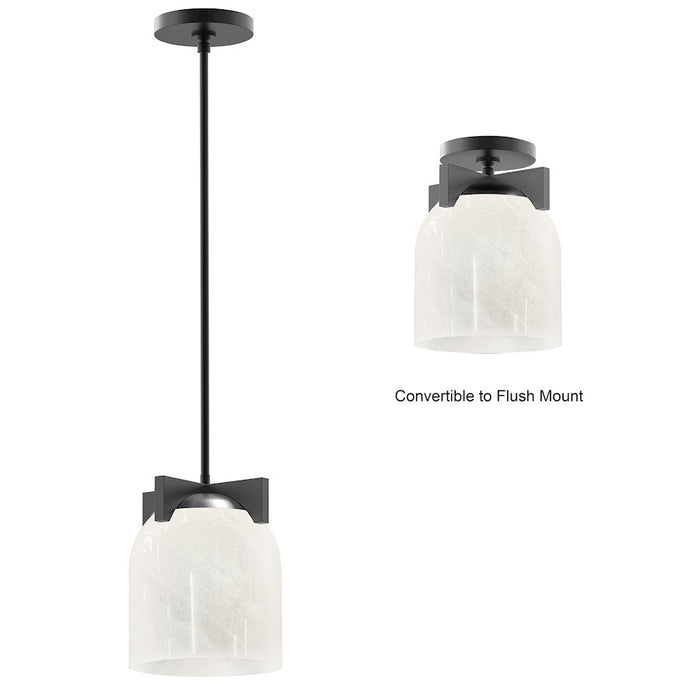 Maxim Lighting Scoop 1 Light Pendant/Flush Mount, Black/Marble