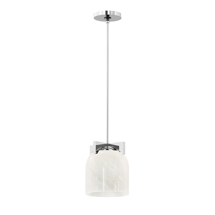 Maxim Lighting Scoop 1 Light Pendant/Flush Mount, Chrome/Marble - 21230MRPC