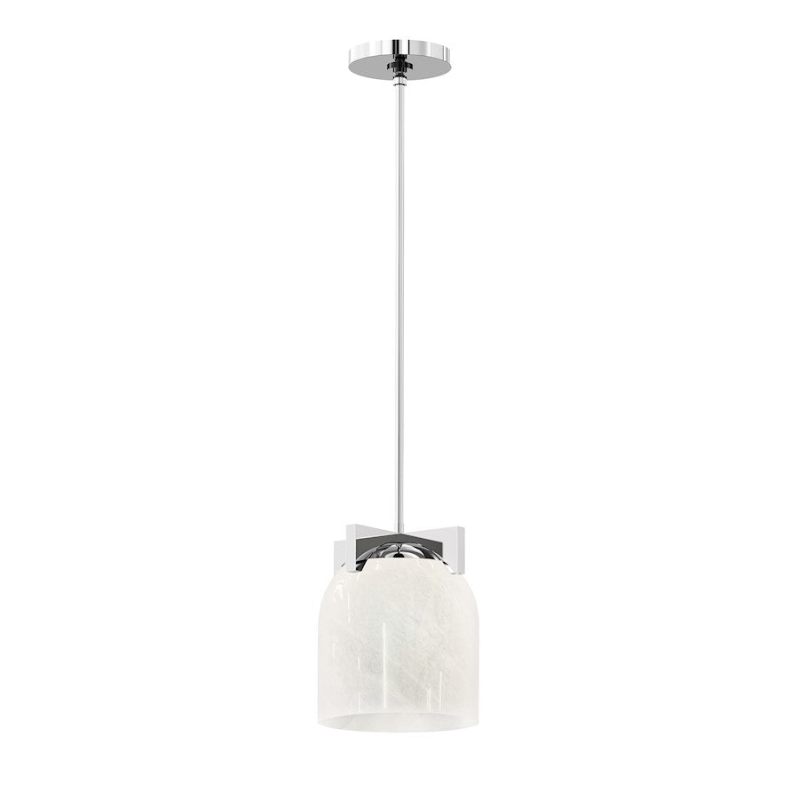 Maxim Lighting Scoop 1 Light Pendant/Flush Mount, Chrome/Marble - 21230MRPC