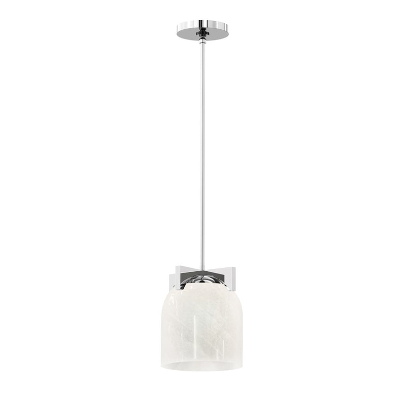 Maxim Lighting Scoop 1 Light Pendant/Flush Mount, Chrome/Marble